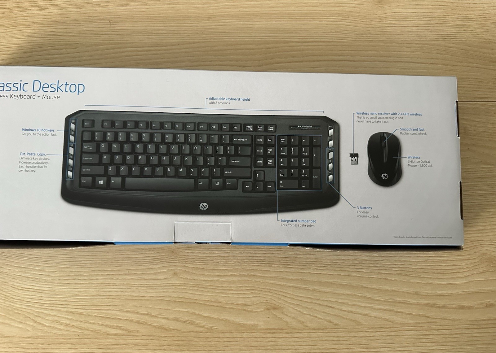 HP Classic Desktop Wireless Keyboard and Mouse Combo USB Receive - photo 5