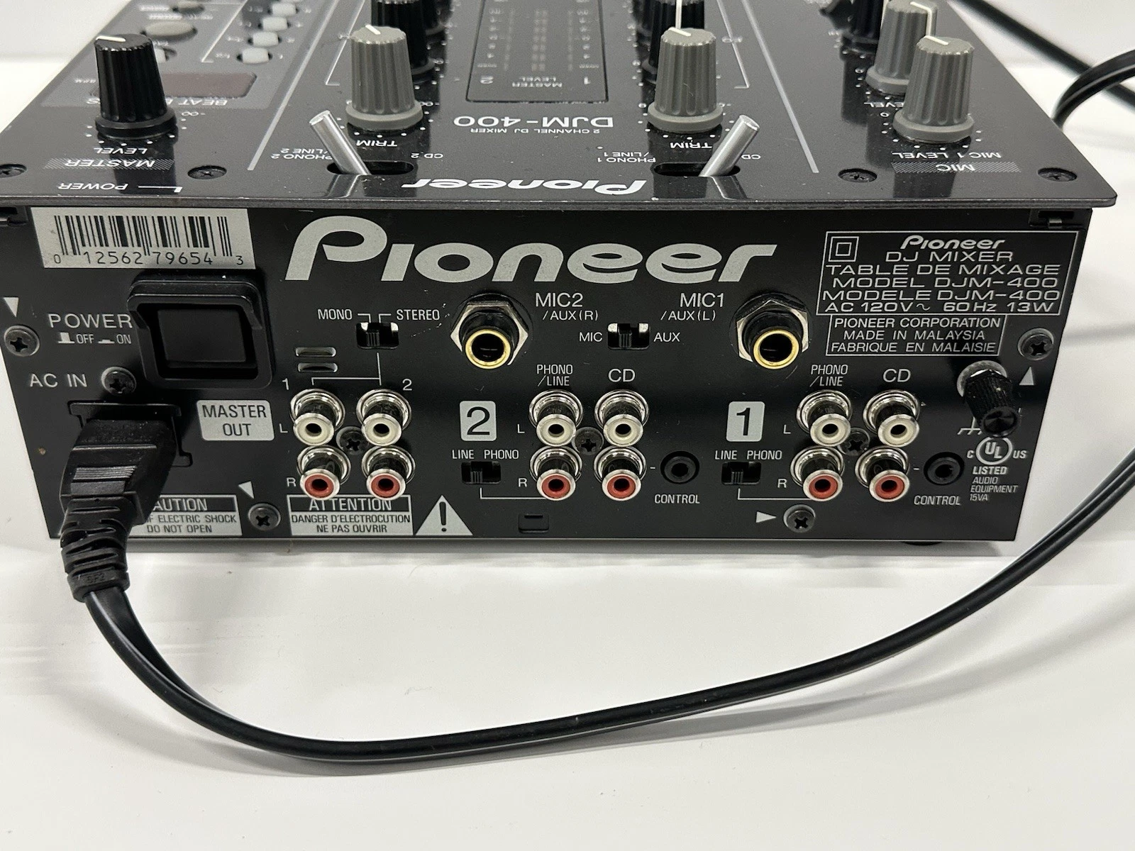 Pioneer DJM-400 DJ Mixer w/ Mic & Cables - Great Condition - photo 4