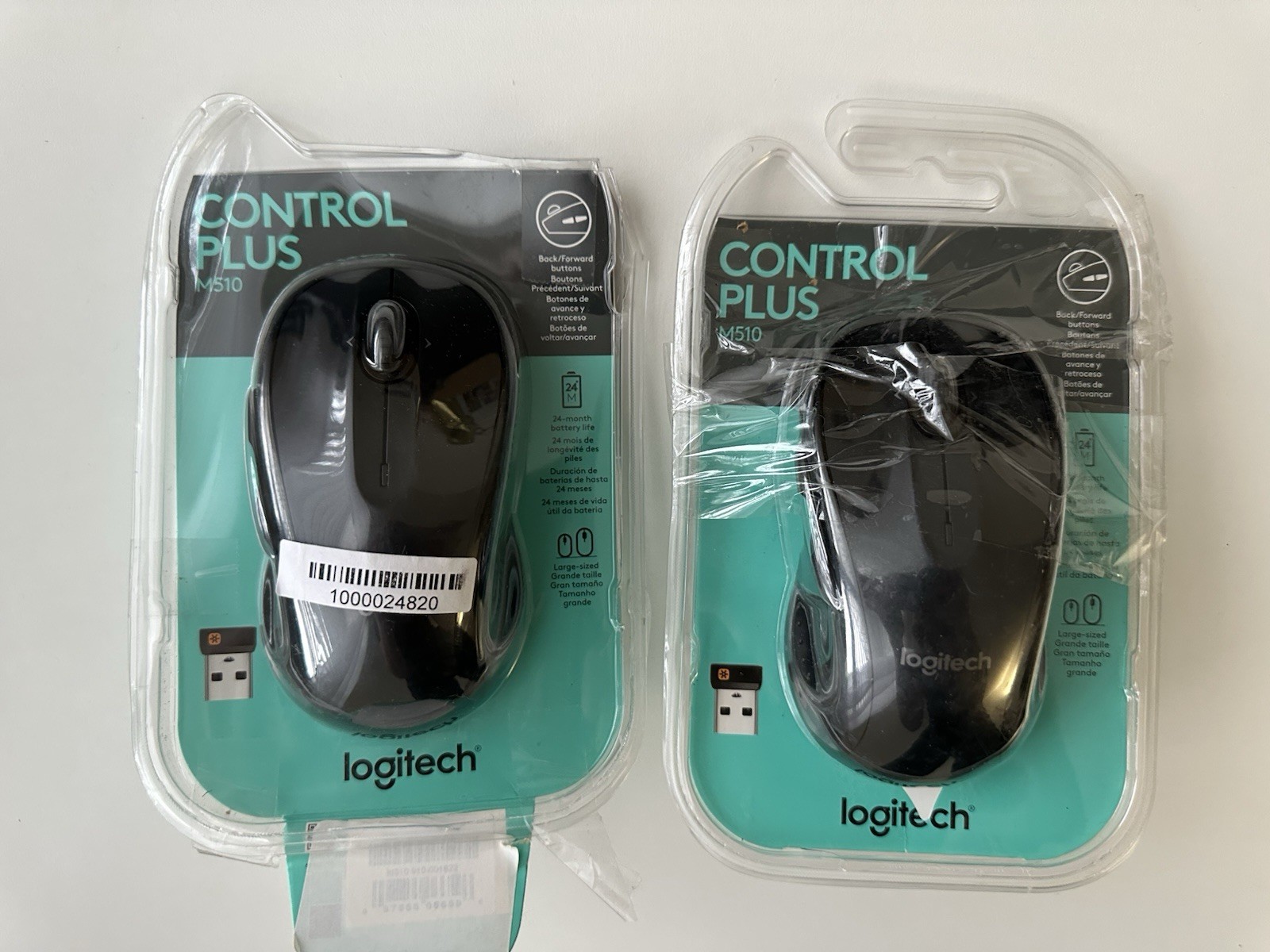 Logitech M510 Control Plus Wireless Mouse Black Open Box - Set o