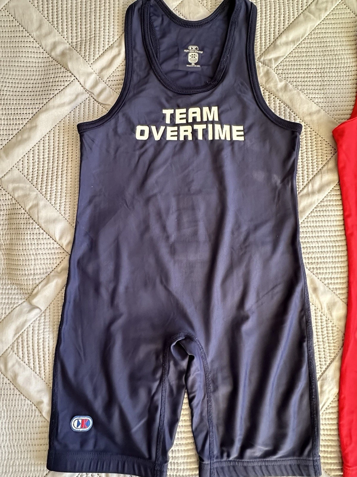 2 Cliff Keen Team Overtime Wrestling Singlets Mens Small Red Blu - photo 2