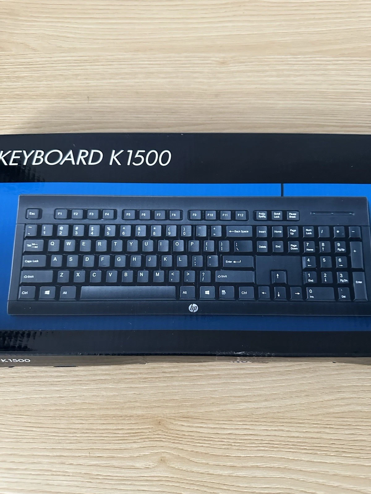 HP K1500 Wired USB Keyboard Full Size QWERTY Black New Open Box - photo 3