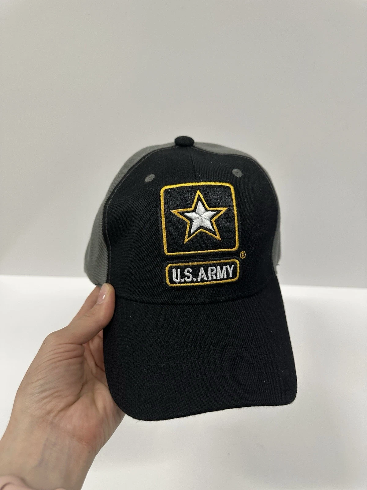 US Army Hat Cap Adjustable Black Gray Official Licensed New