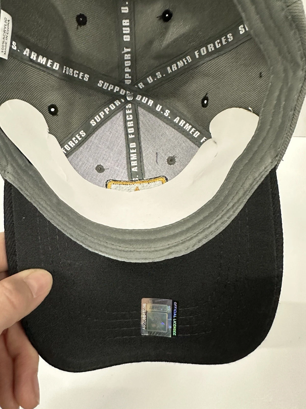 US Army Hat Cap Adjustable Black Gray Official Licensed New - photo 5