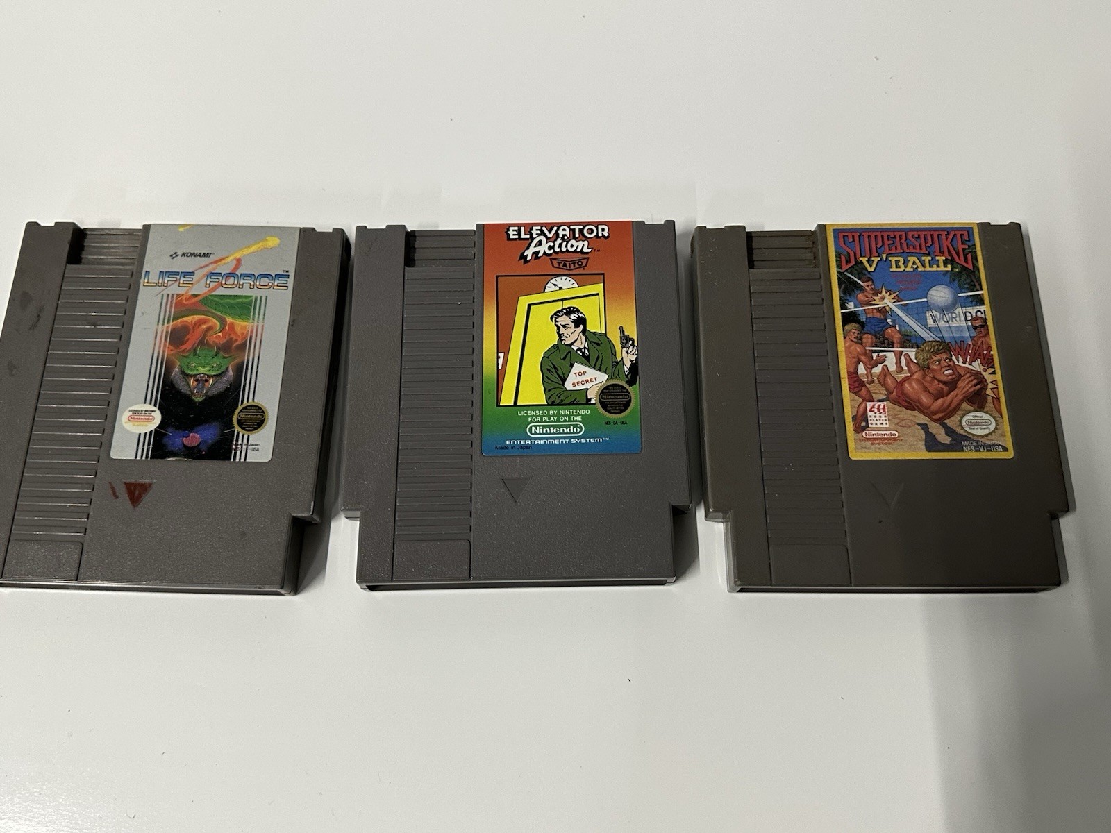 Nintendo NES Game Lot: Life Force, Elevator Action, Super Spike