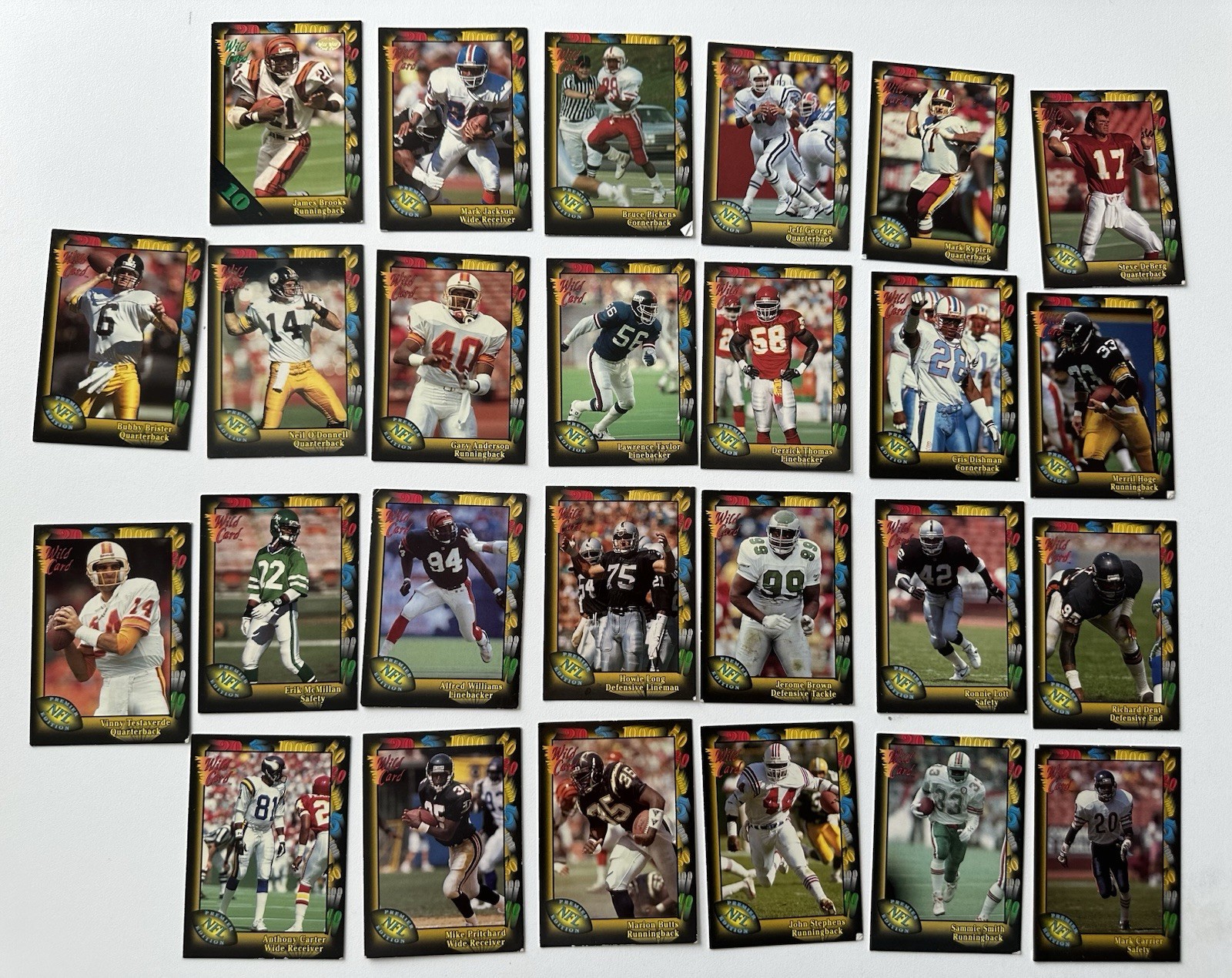 1991 Wild Card NFL Football Cards Lot of 26