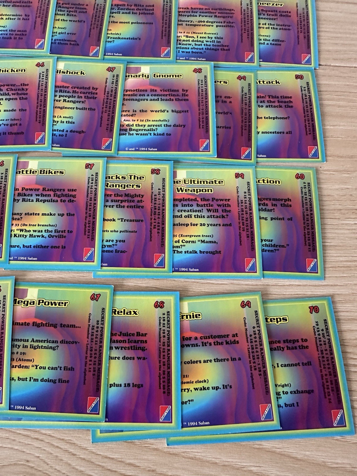 Power Rangers 1994 Complete Card Set 72 NM/Mint + Duplicates - photo 5