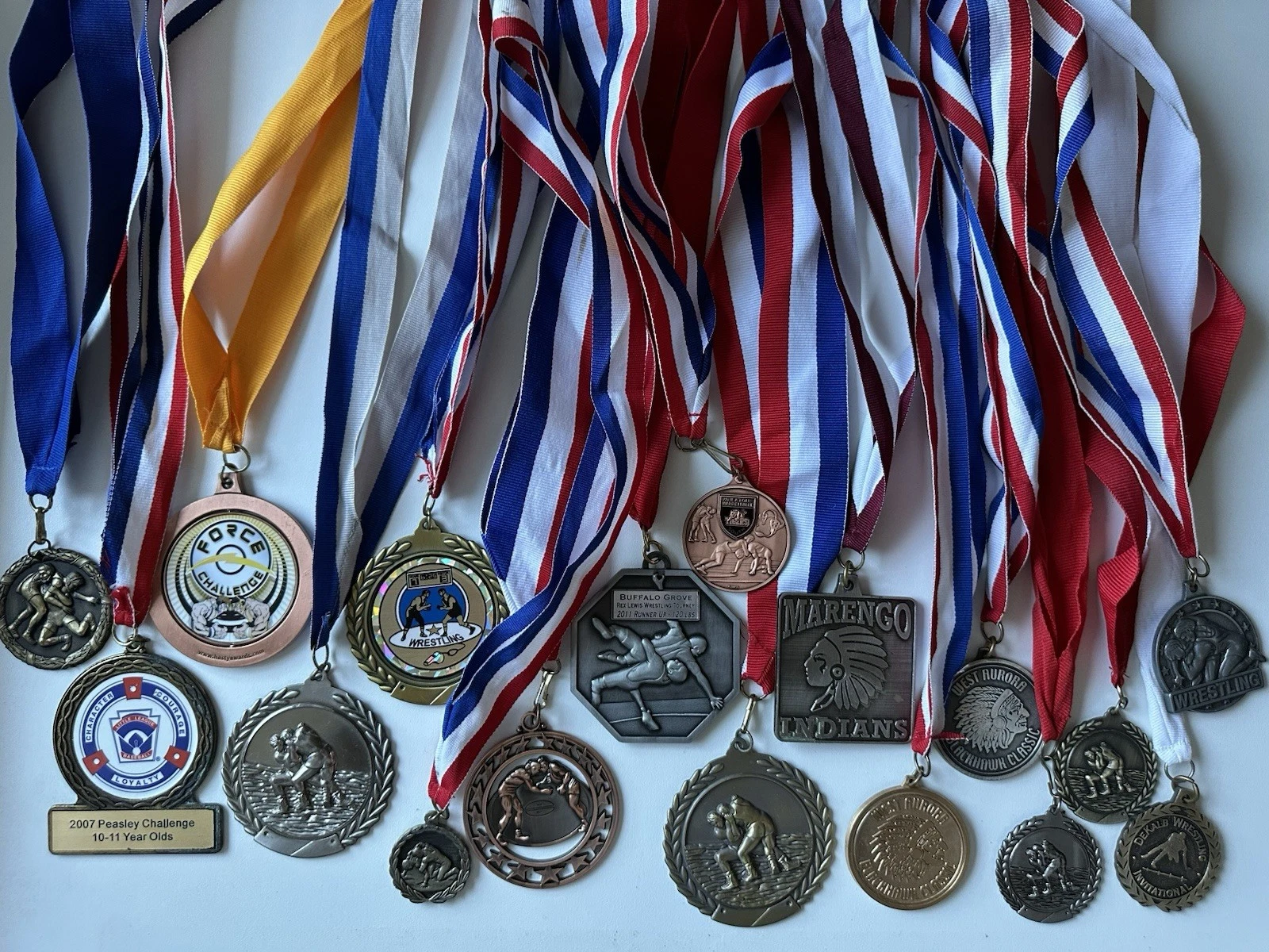 Wrestling Medals Lot Participation Tournament Awards IKWF School