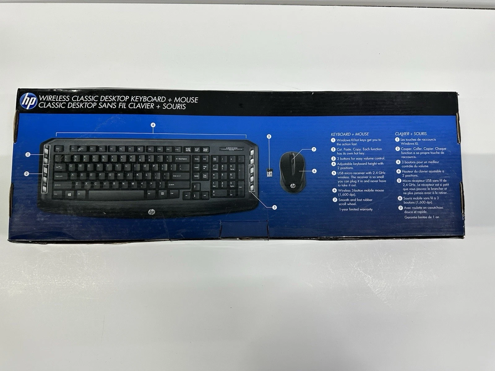 HP Wireless Keyboard Mouse Combo Full Size Black Open Box Damage - photo 3