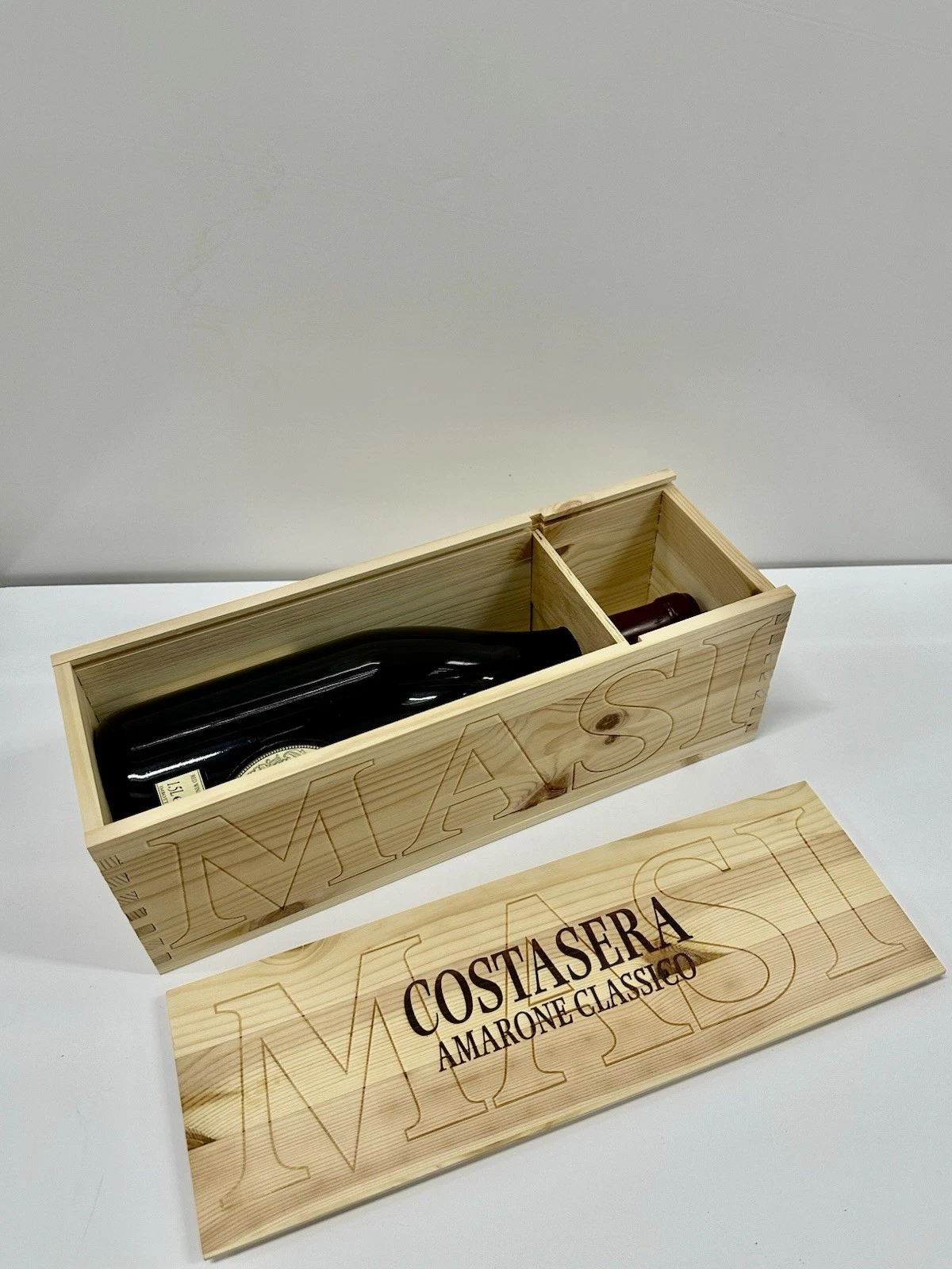 Masi Costasera Wooden Wine Box w/ Empty Bottle Display Collectib - photo 3