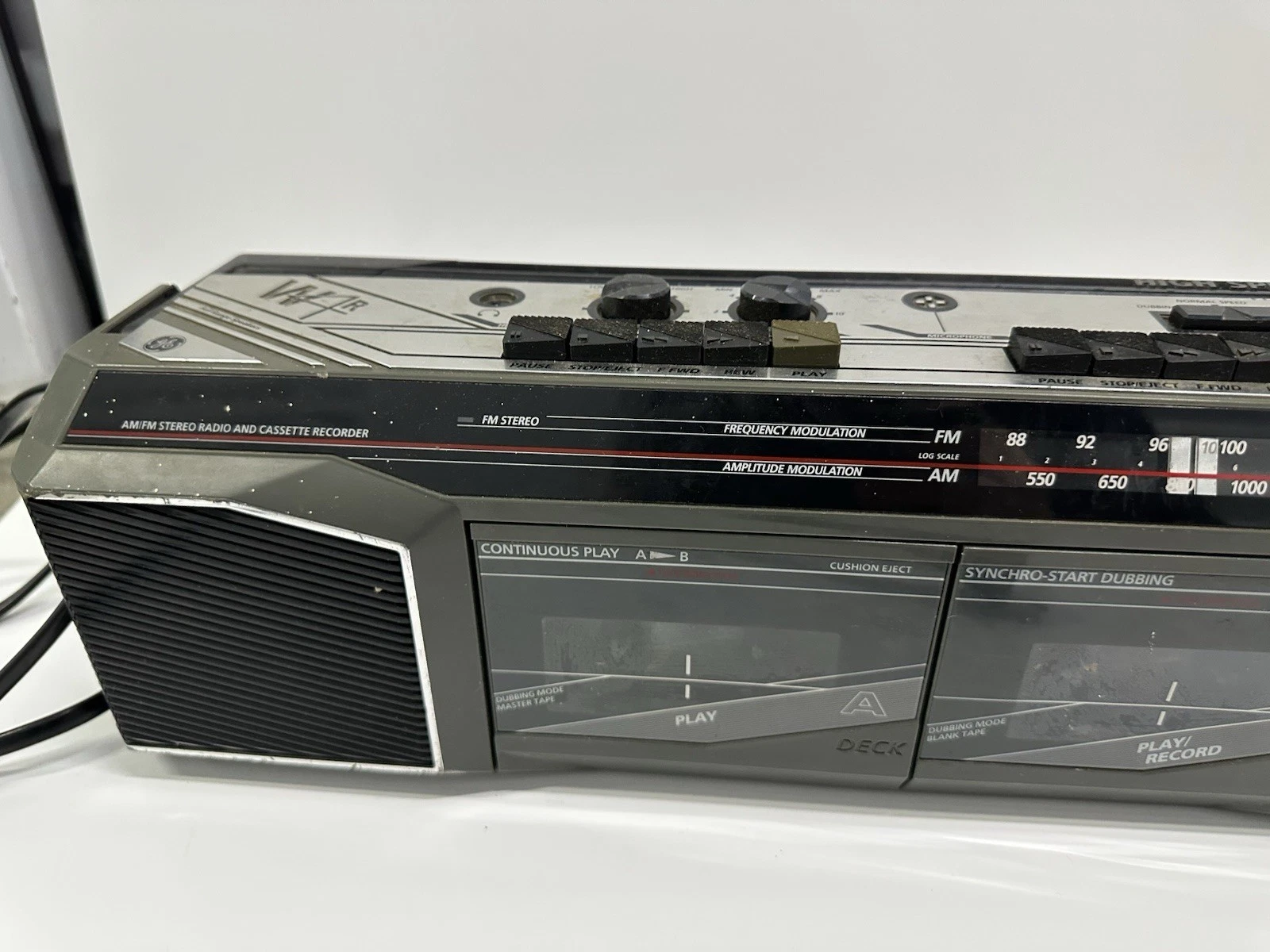 Vintage GE Double Cassette Boombox AM/FM Radio Stereo Tested Wor - photo 2