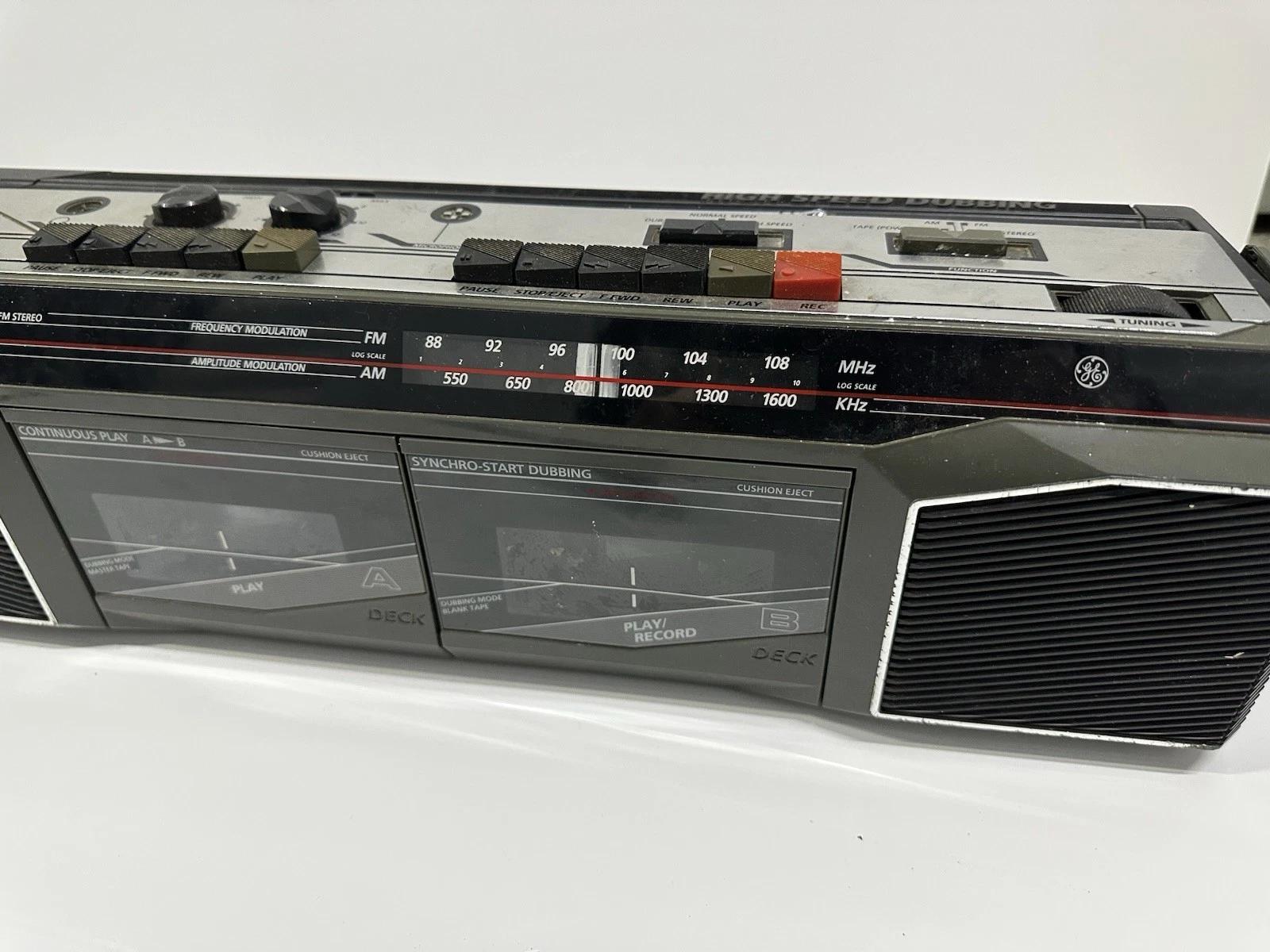 Vintage GE Double Cassette Boombox AM/FM Radio Stereo Tested Wor - photo 4
