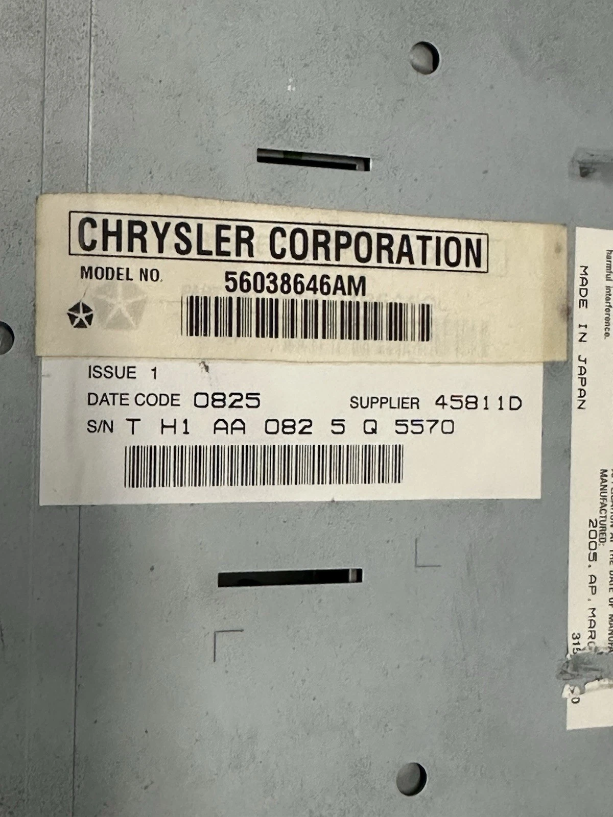 Chrysler Dodge Jeep OEM Navigation Radio 56038646AM 6 Disc CD MP - photo 4