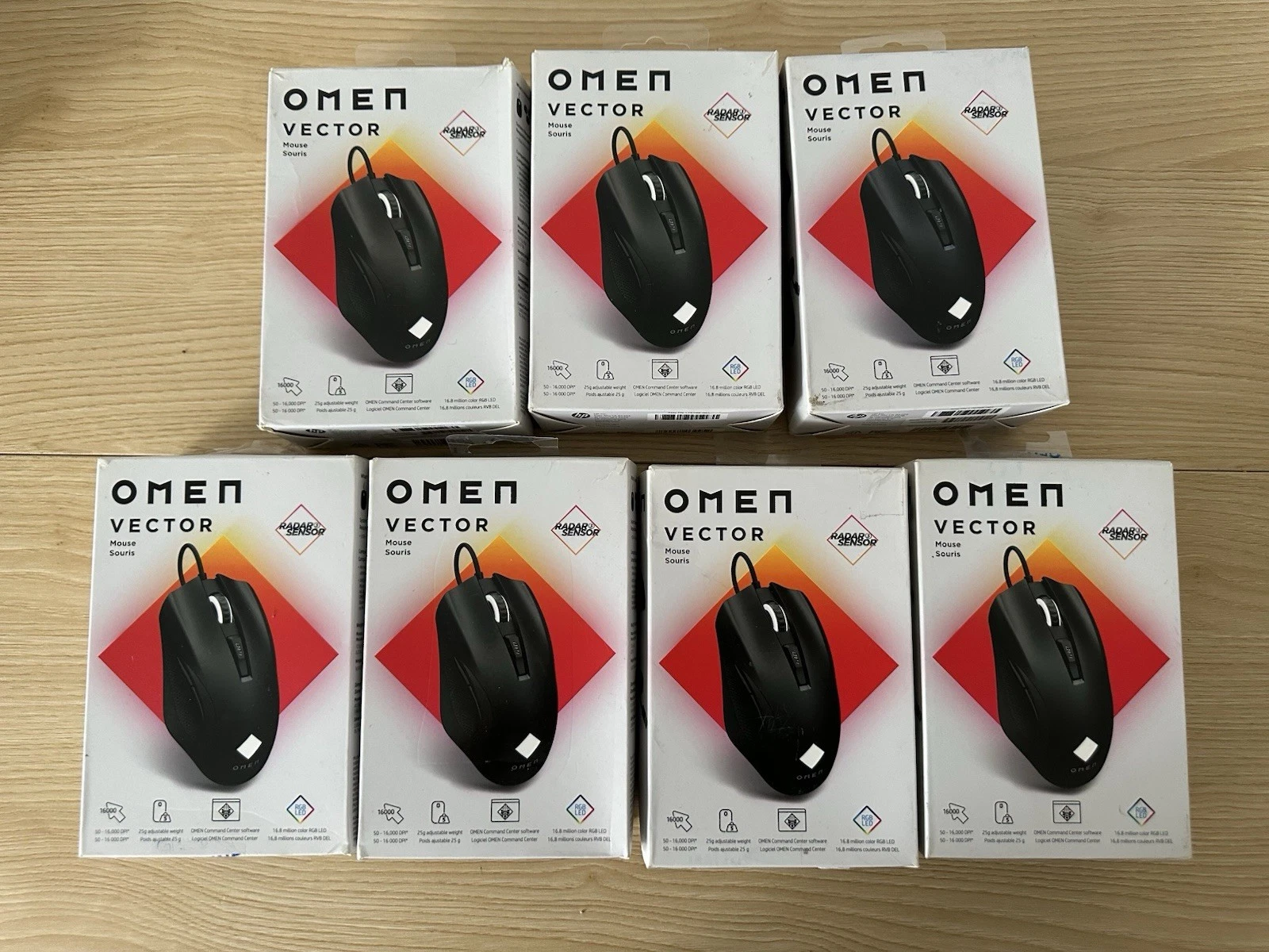 HP OMEN Vector Gaming Mouse Wired USB RGB – 7 Pack