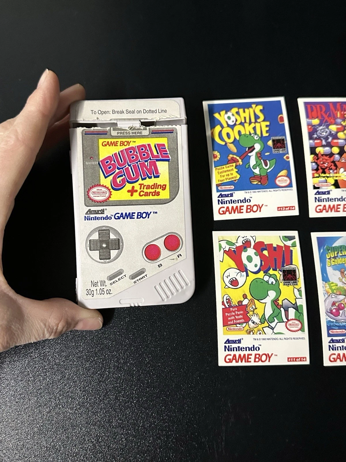 Nintendo Game Boy Bubble Gum Container + Trading Cards Lot - photo 2