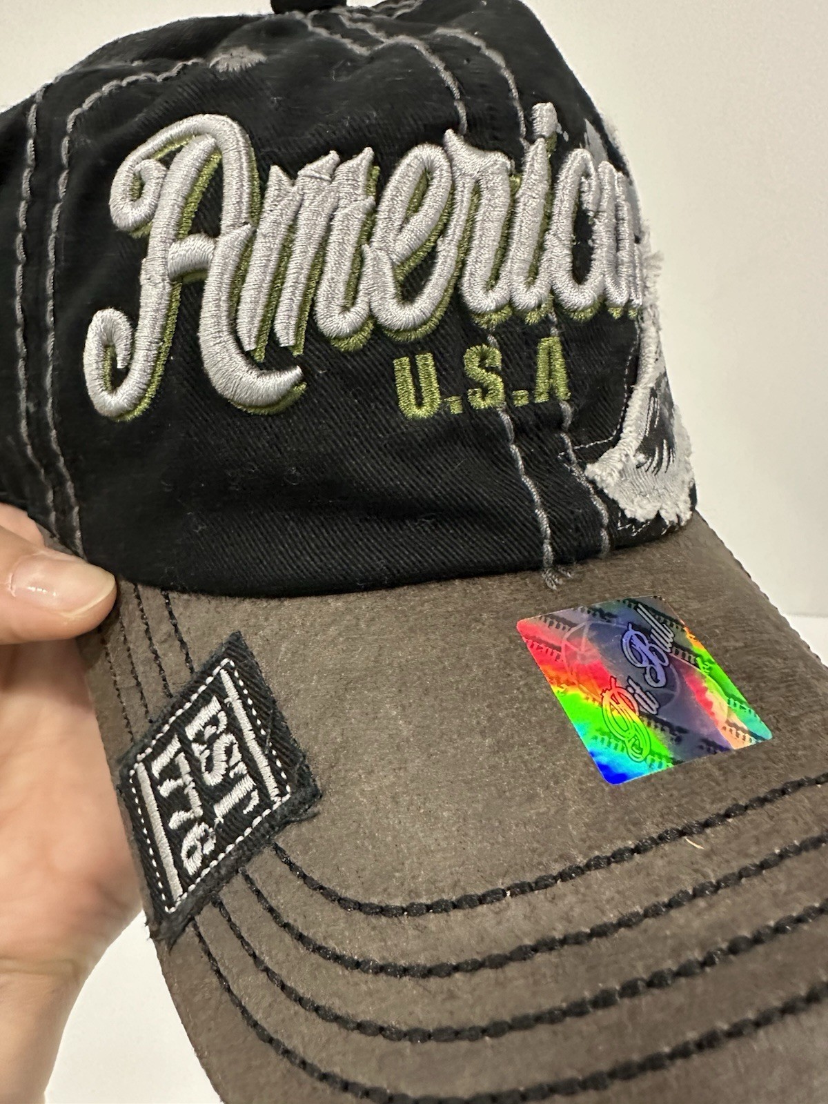 Pit Bull America USA Hat Cap Studded Embroidered Adjustable New - photo 2
