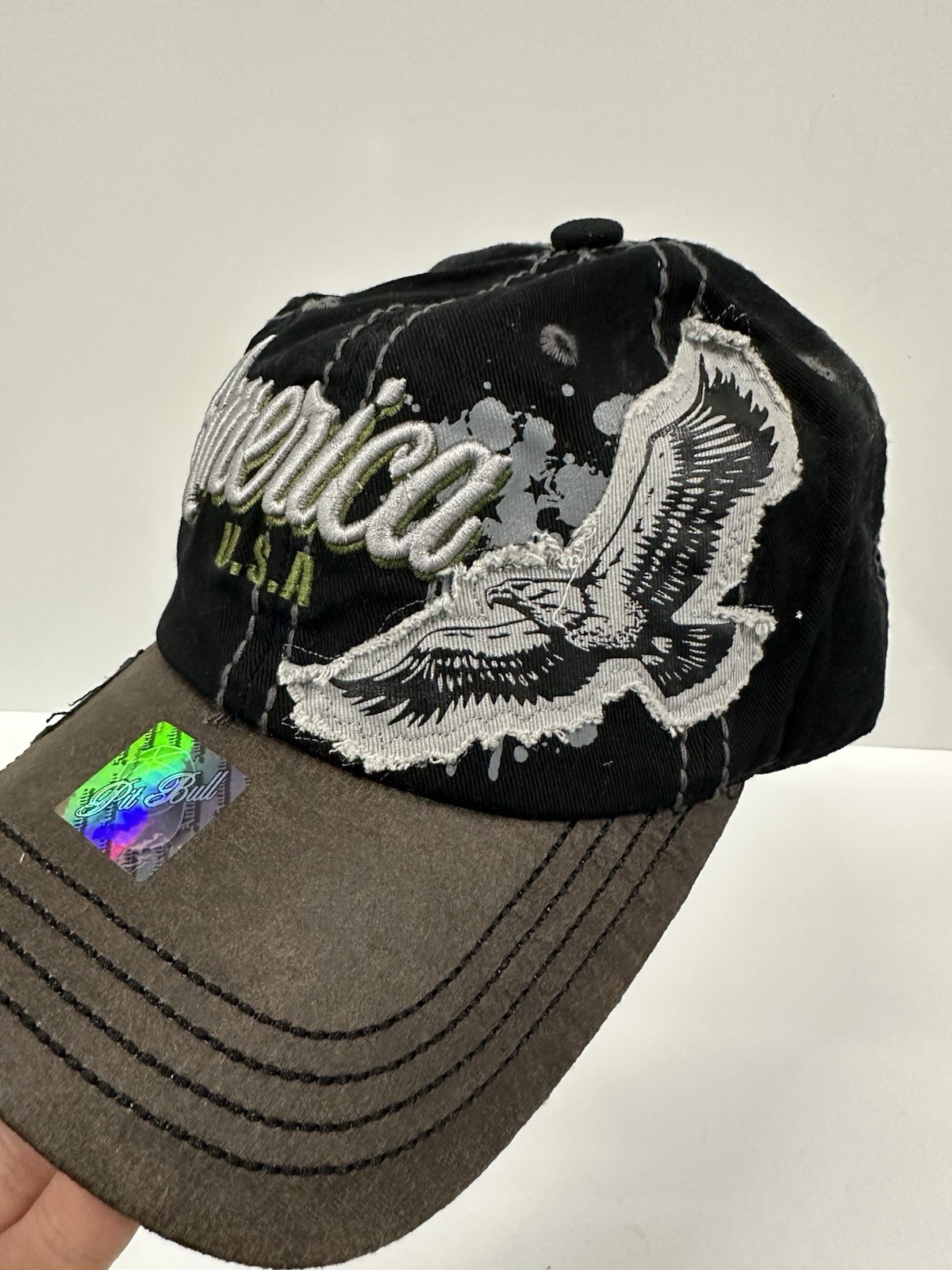 Pit Bull America USA Hat Cap Studded Embroidered Adjustable New - photo 3