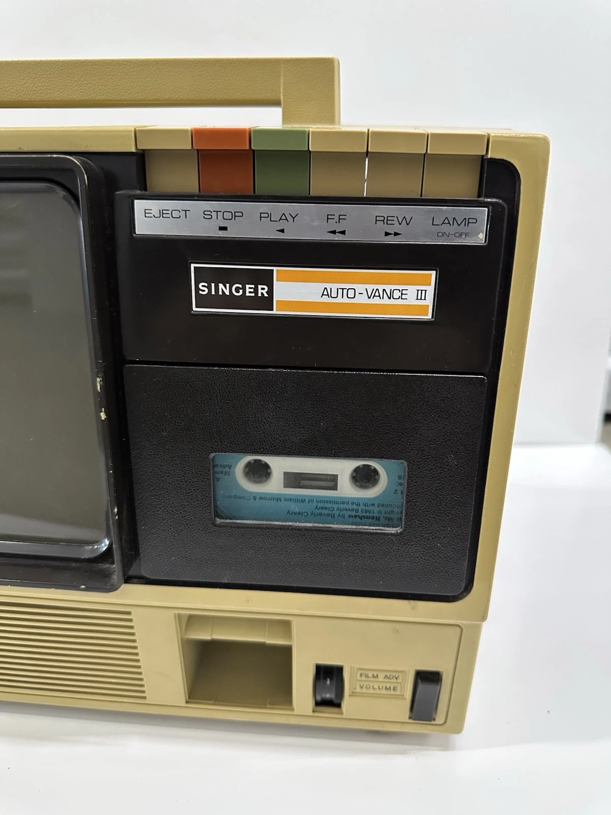Singer Auto-Vance III Filmstrip Projector w/ Cassette Player Tes - photo 2