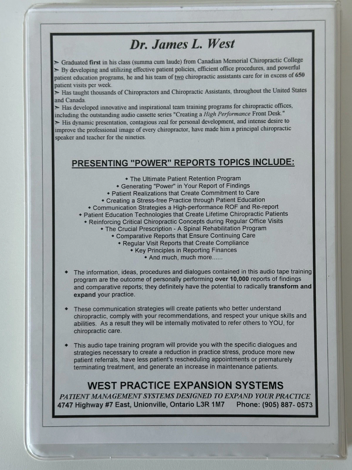West Practice Expansion Systems 'Power' Reports Cassette - photo 2
