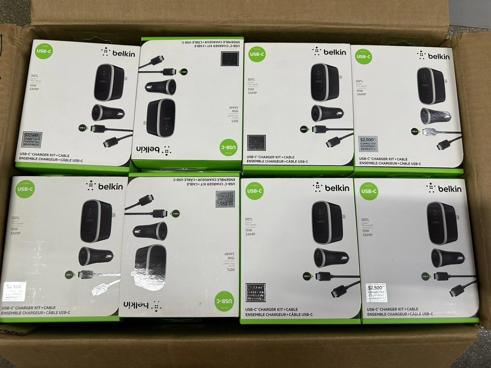 Belkin USB-C Charging Kit Lot - 20 Wall & Car Chargers + Cables