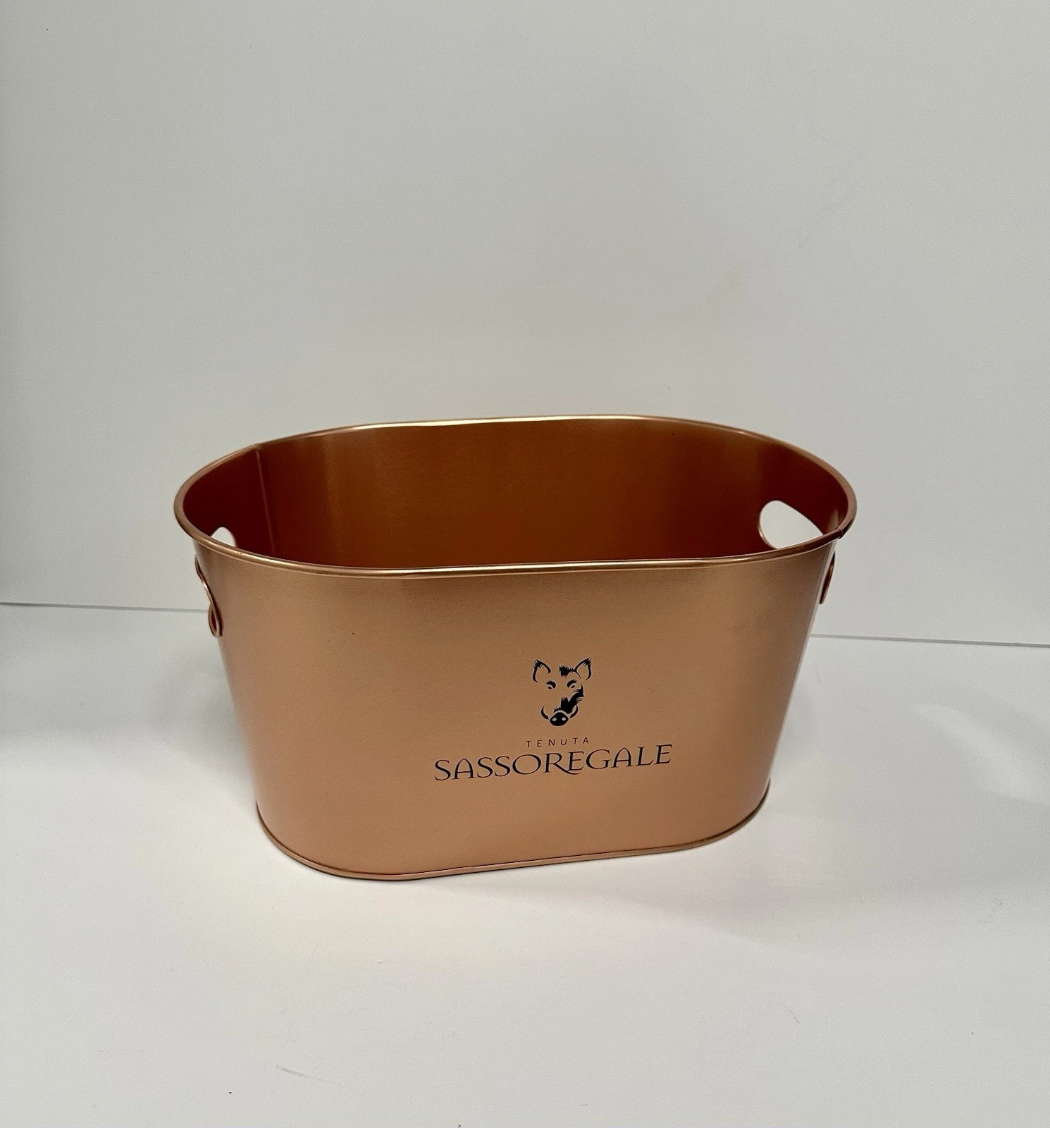 Wine Ice Bucket Metal Cooler Tub Tenuta Sassoregale Copper Tone