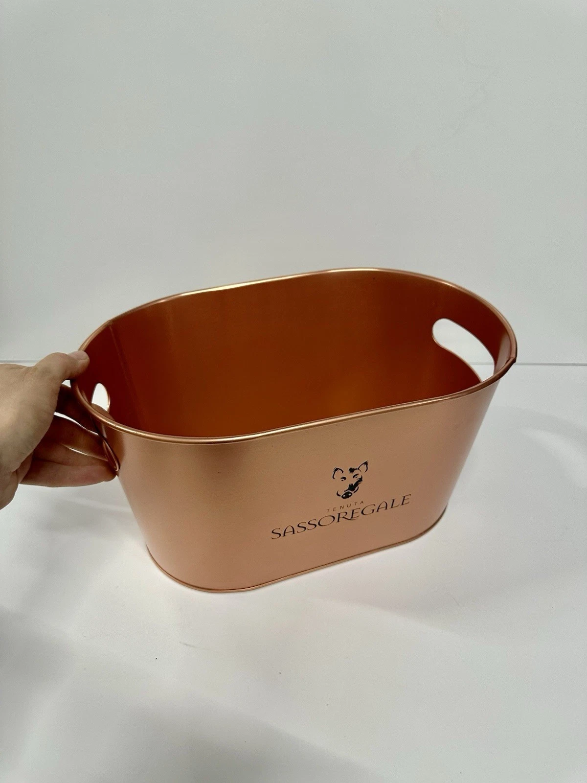 Wine Ice Bucket Metal Cooler Tub Tenuta Sassoregale Copper Tone - photo 4