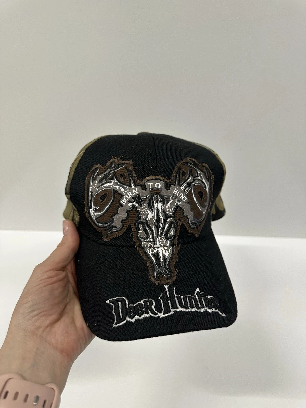Big Bear Deer Hunter Hat Ram Skull Camo Hunting Cap Adjustable