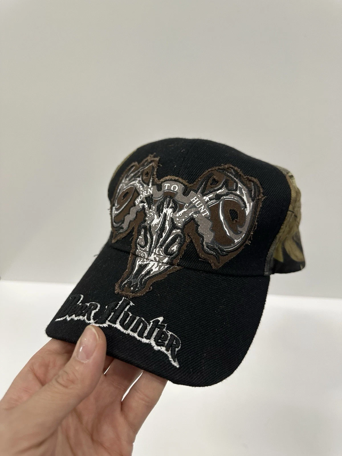 Big Bear Deer Hunter Hat Ram Skull Camo Hunting Cap Adjustable - photo 2