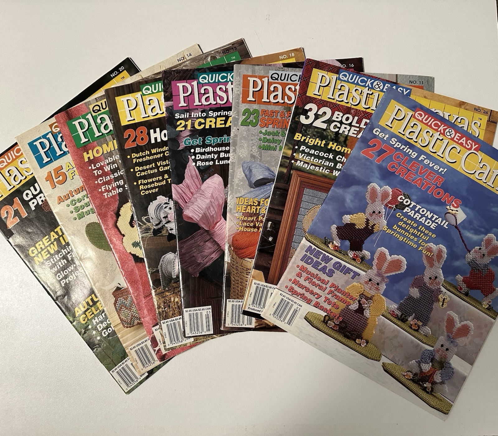 Lot of 8 Quick & Easy Plastic Canvas Craft Pattern Magazines Vin