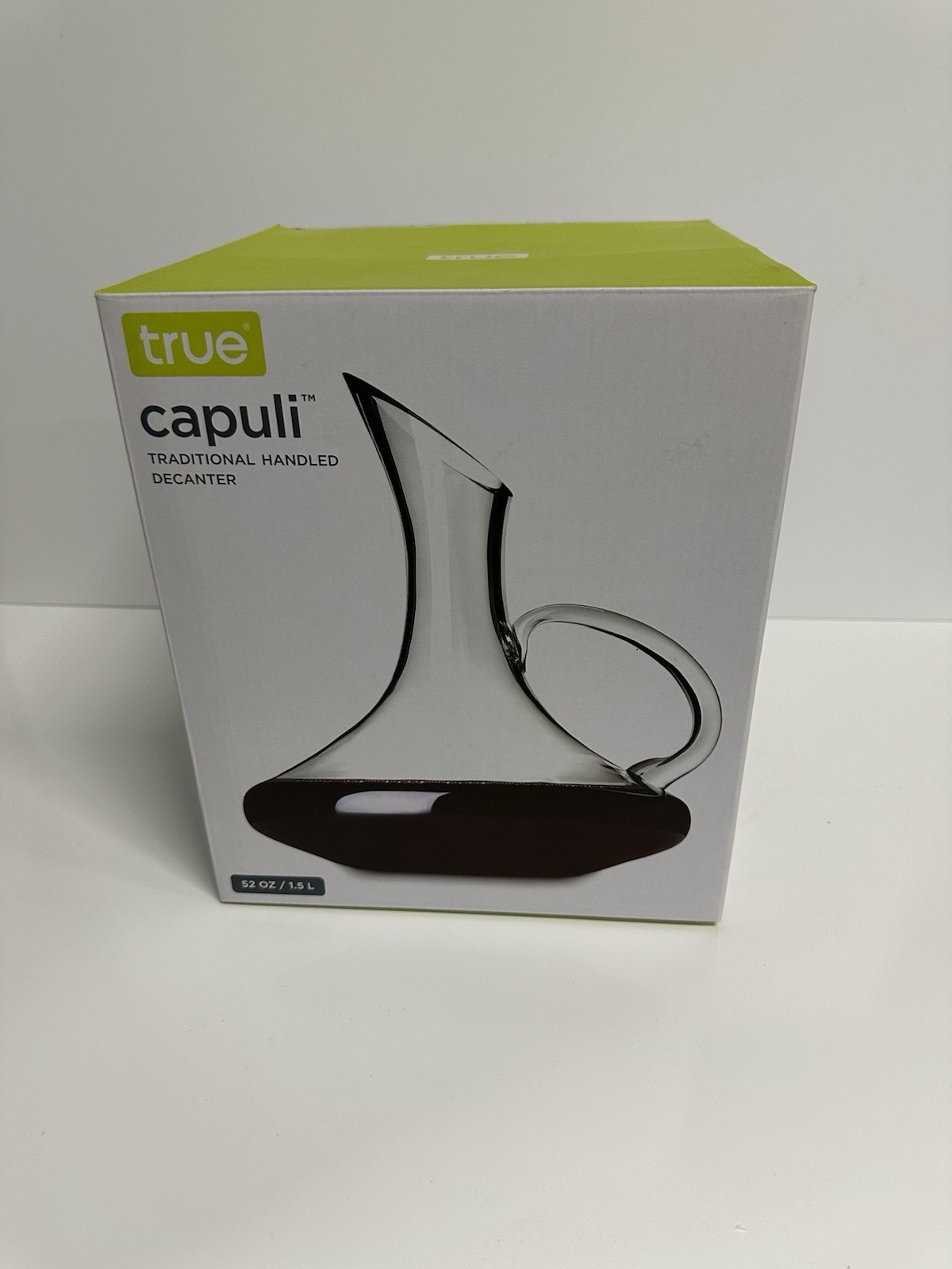 True Capuli Wine Decanter 52oz / 1.5L Handled Glass Carafe – New