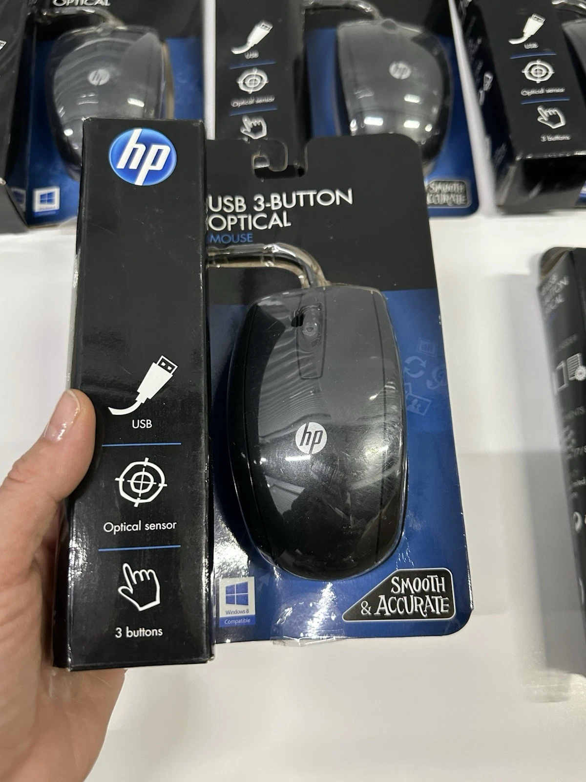 HP Wired USB Optical Mouse Black 10 Pack New Open Box - photo 3