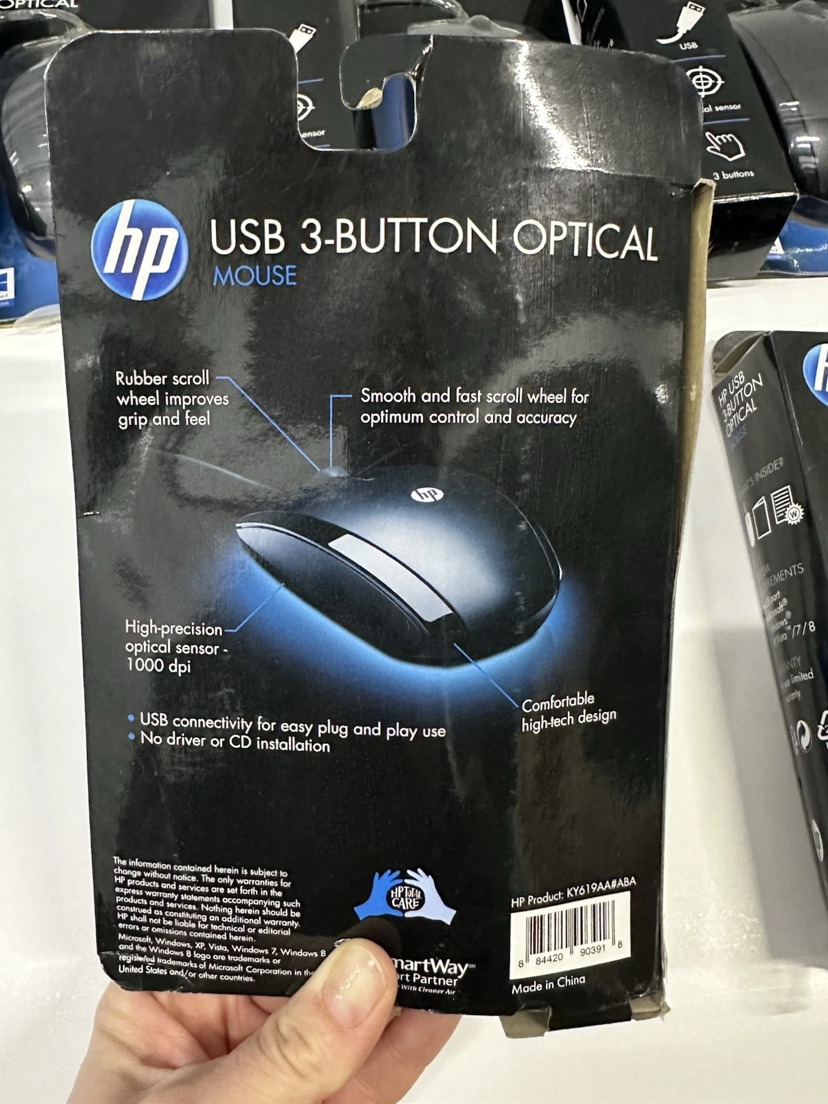 HP Wired USB Optical Mouse Black 10 Pack New Open Box - photo 4