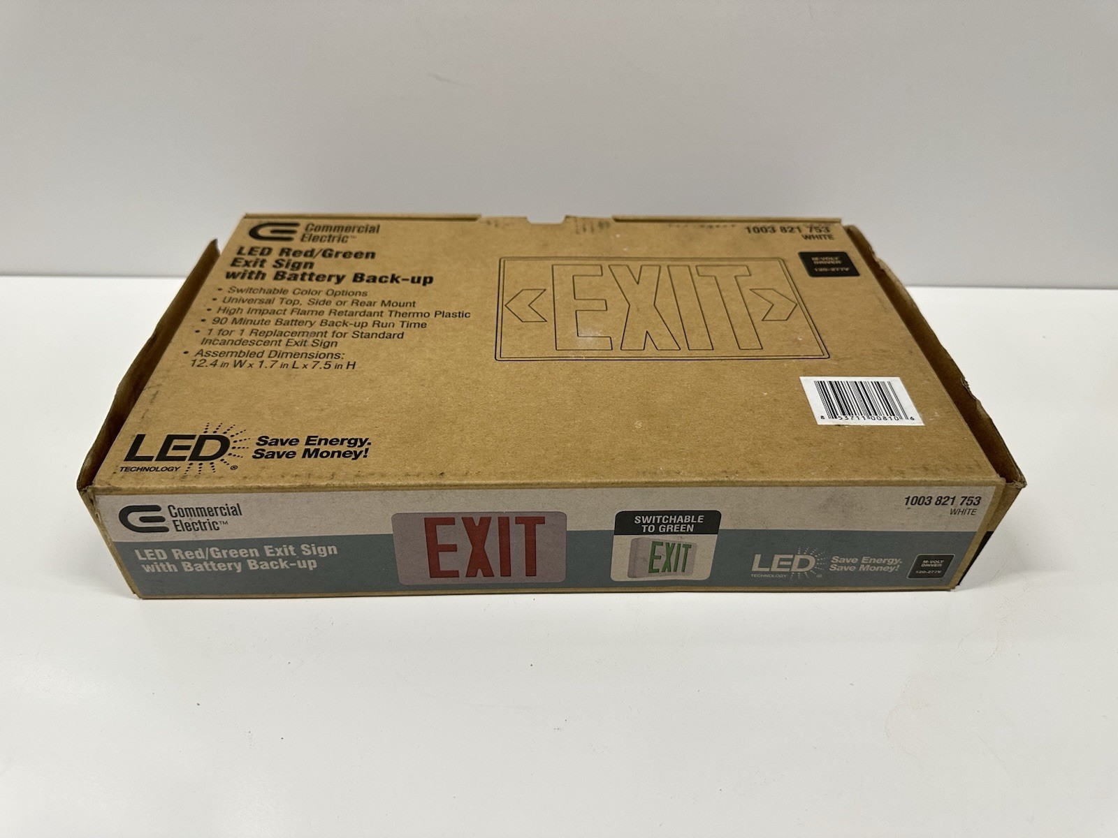 LED Exit Sign Emergency Red Green Battery Backup Commercial Elec - photo 3