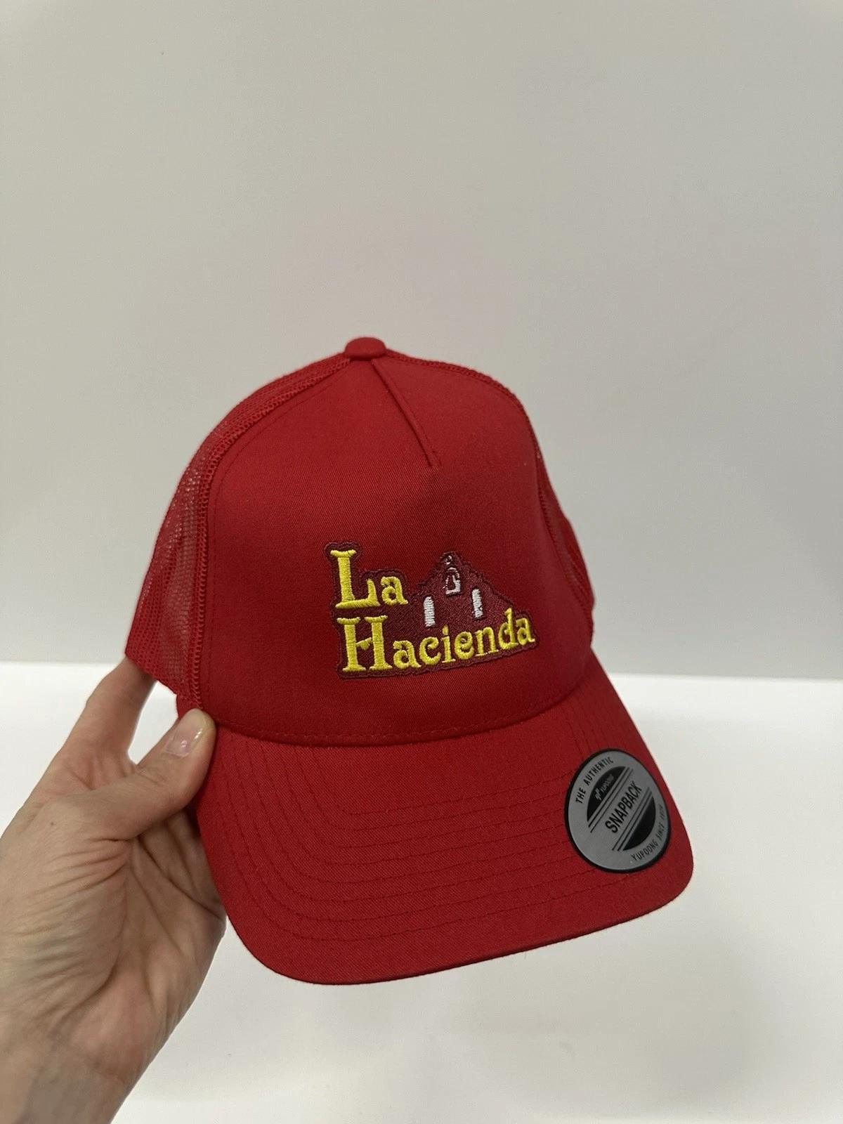 La Hacienda Trucker Hat Cap Red Snapback Yupoong Classic New