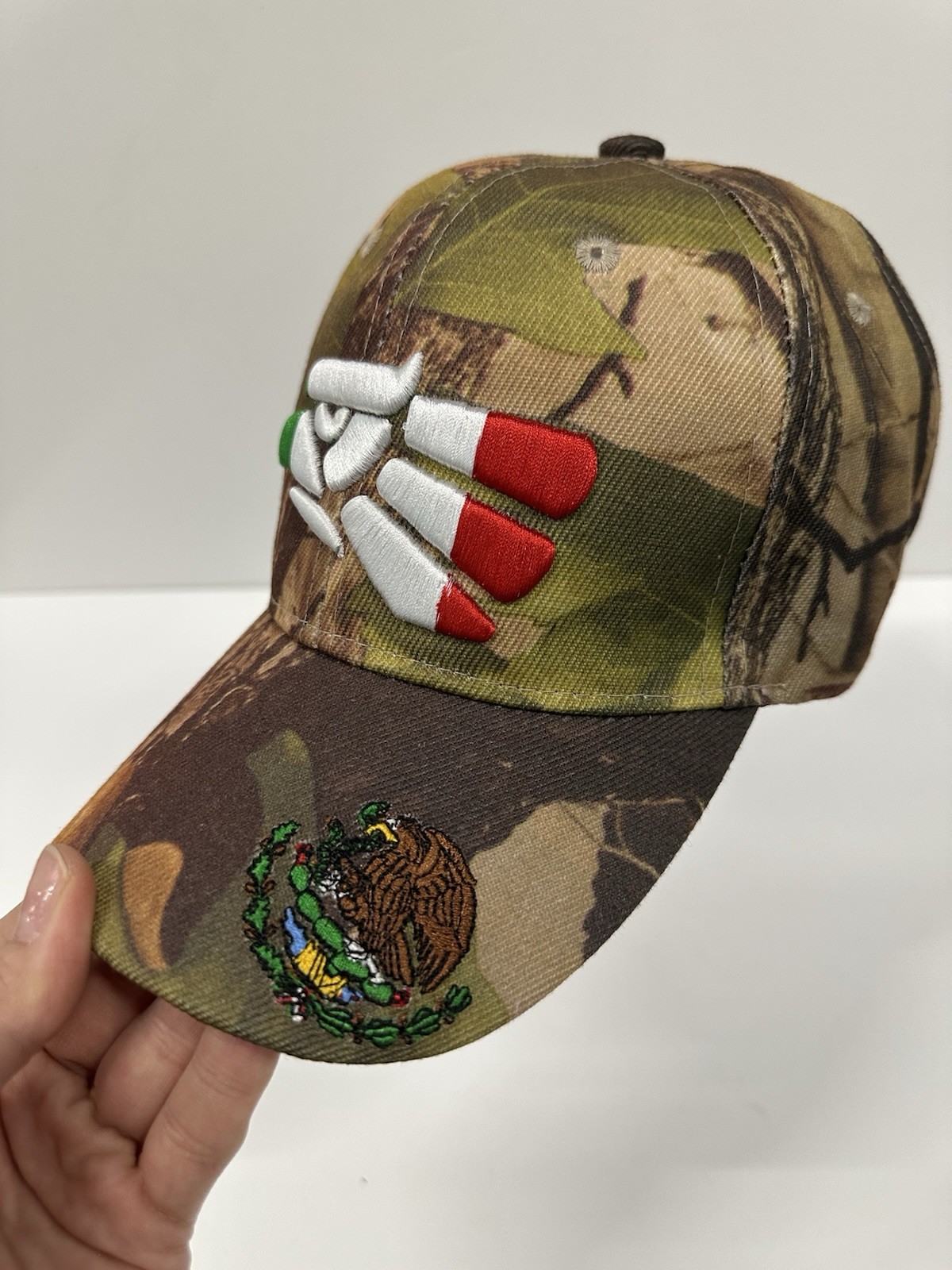 Mexico Flag Eagle Camo Baseball Cap Hat Adjustable Snapback
