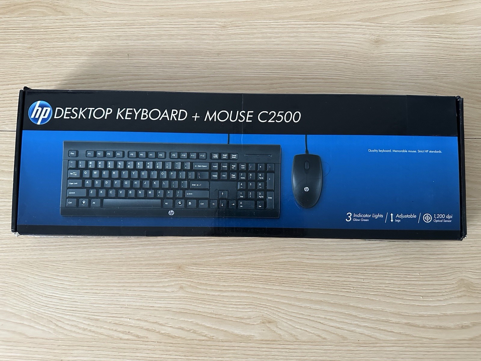 HP C2500 Wired Keyboard Mouse Combo USB Full Size Black Open Box