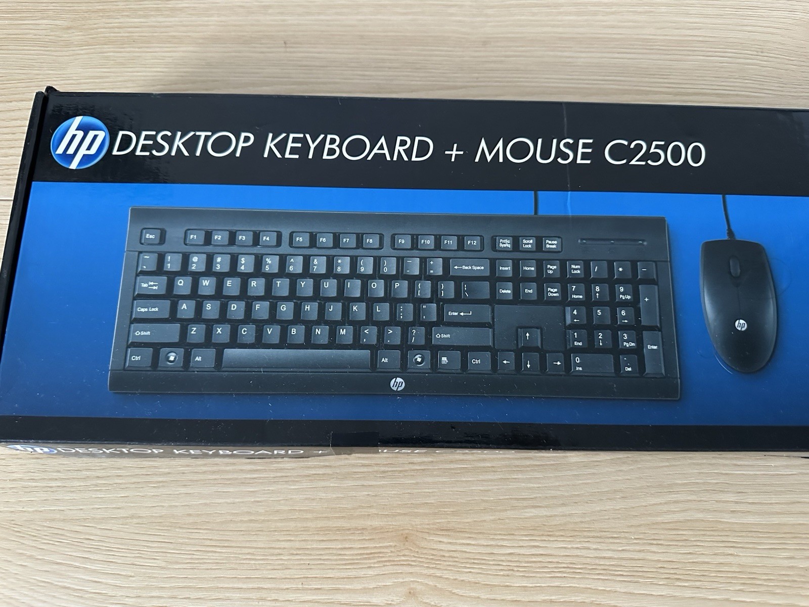 HP C2500 Wired Keyboard Mouse Combo USB Full Size Black Open Box - photo 3