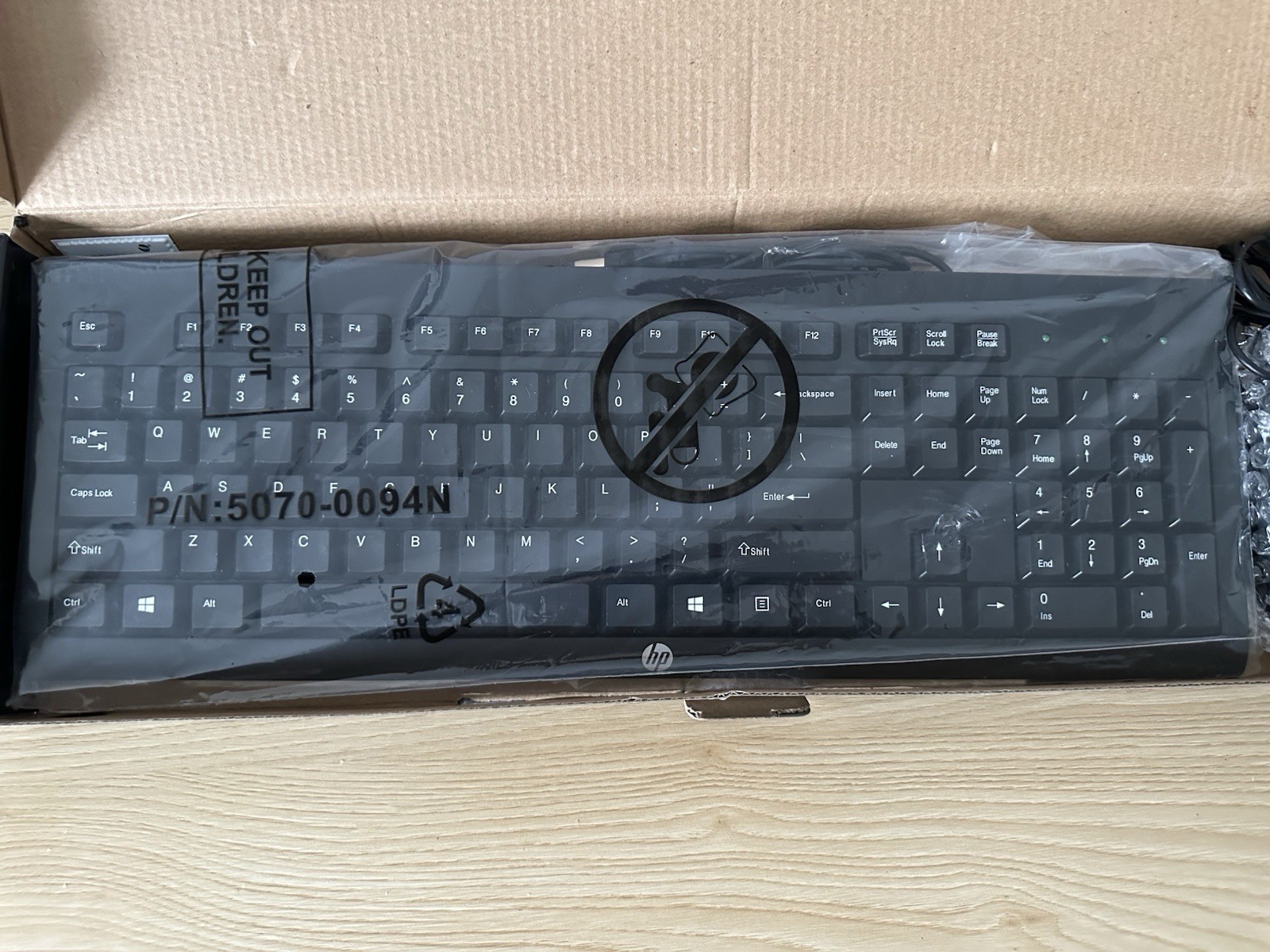 HP C2500 Wired Keyboard Mouse Combo USB Full Size Black Open Box - photo 5
