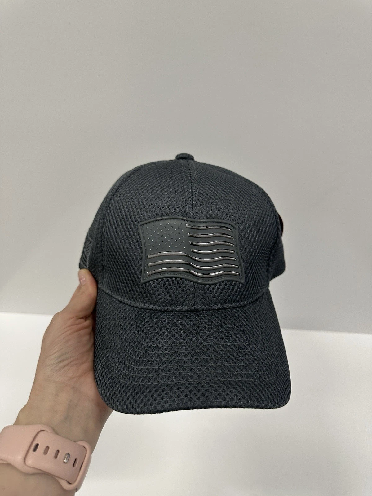 Big Bear American Flag Hat Black Mesh Cap Adjustable New