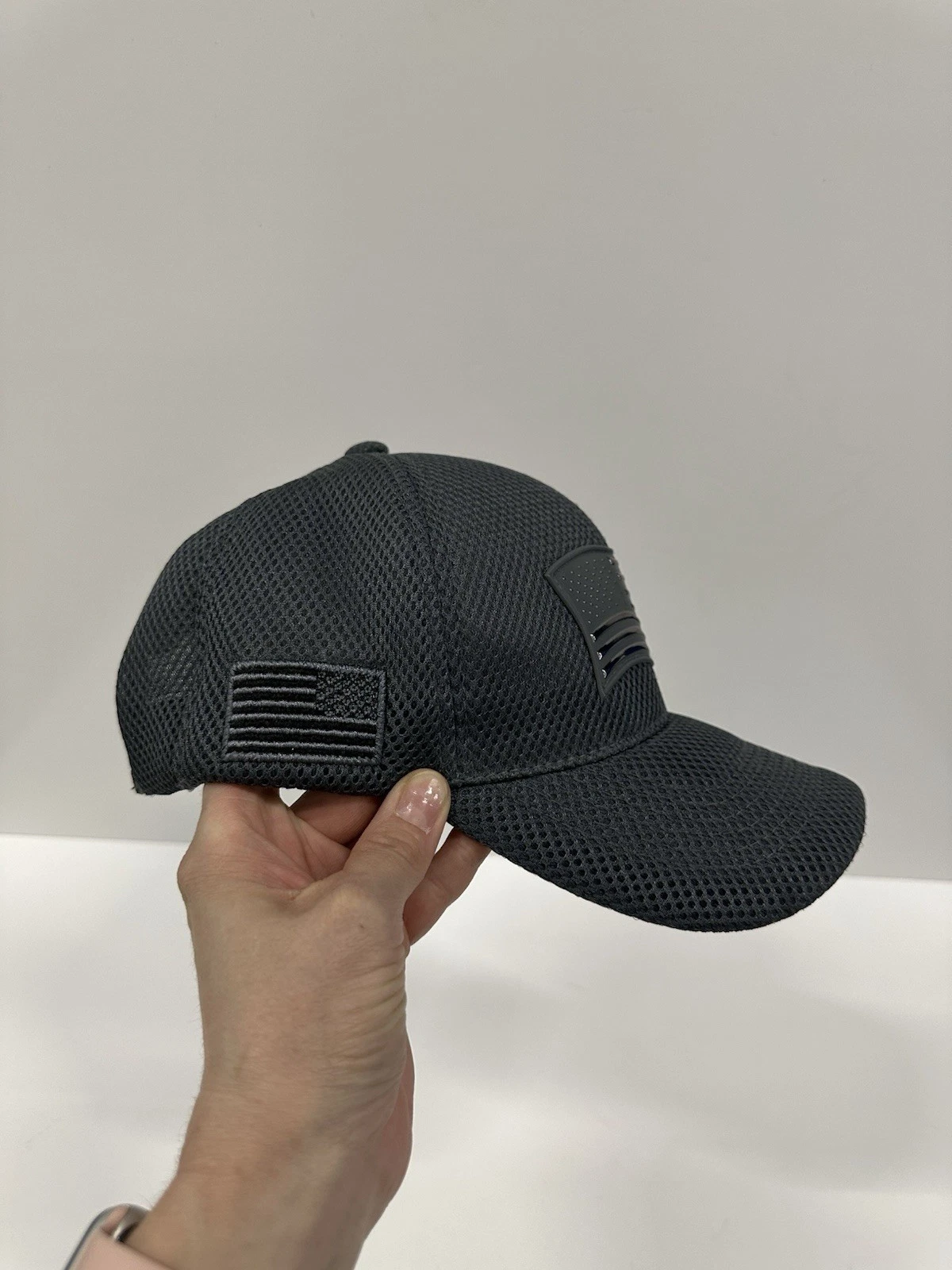 Big Bear American Flag Hat Black Mesh Cap Adjustable New - photo 2