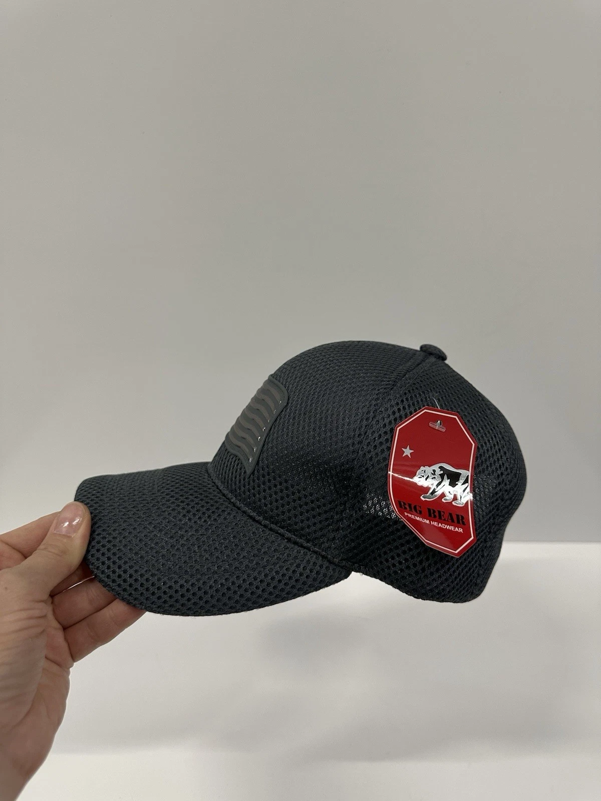 Big Bear American Flag Hat Black Mesh Cap Adjustable New - photo 3