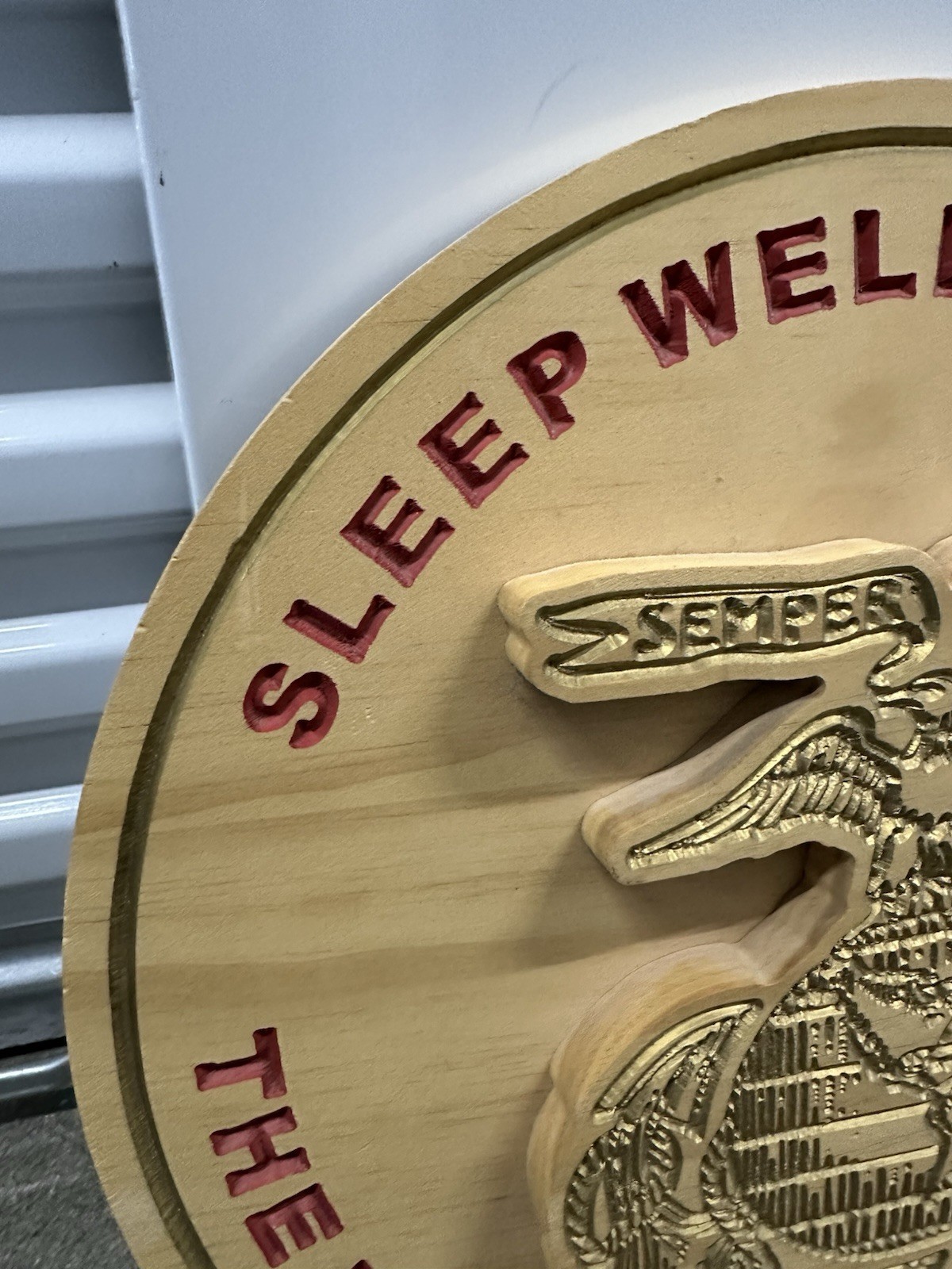USMC Marine Corps Wooden Wall Plaque Semper Fidelis 17” - photo 2