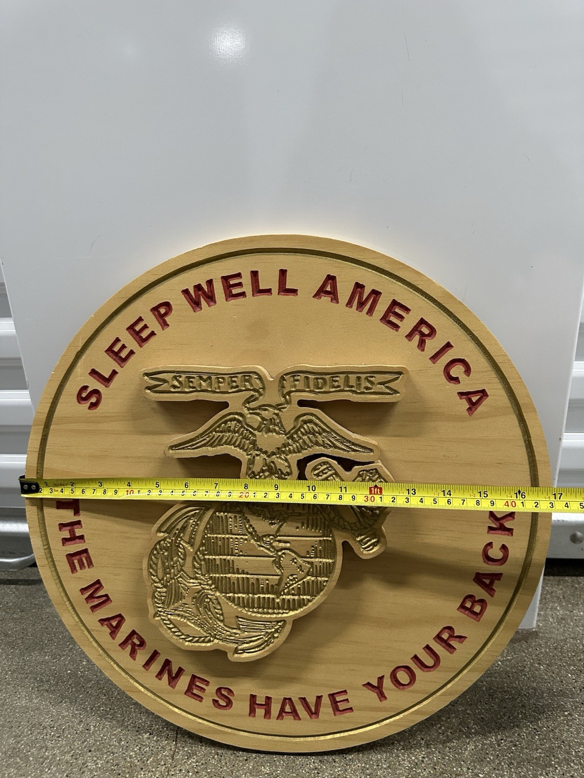 USMC Marine Corps Wooden Wall Plaque Semper Fidelis 17” - photo 5