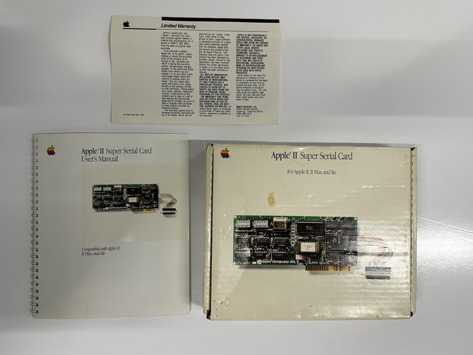 Apple II Super Serial Card Lot of 2 w/ Box Manual Cable