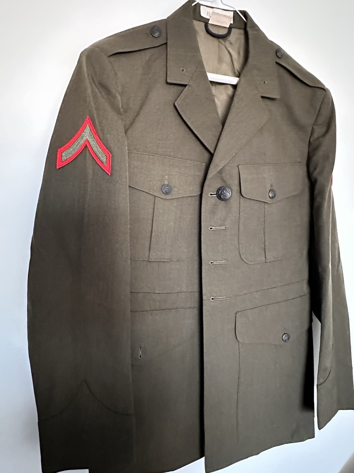 USMC Service Uniform Set Jacket Pants Shirt Cap Sz 43R - photo 2