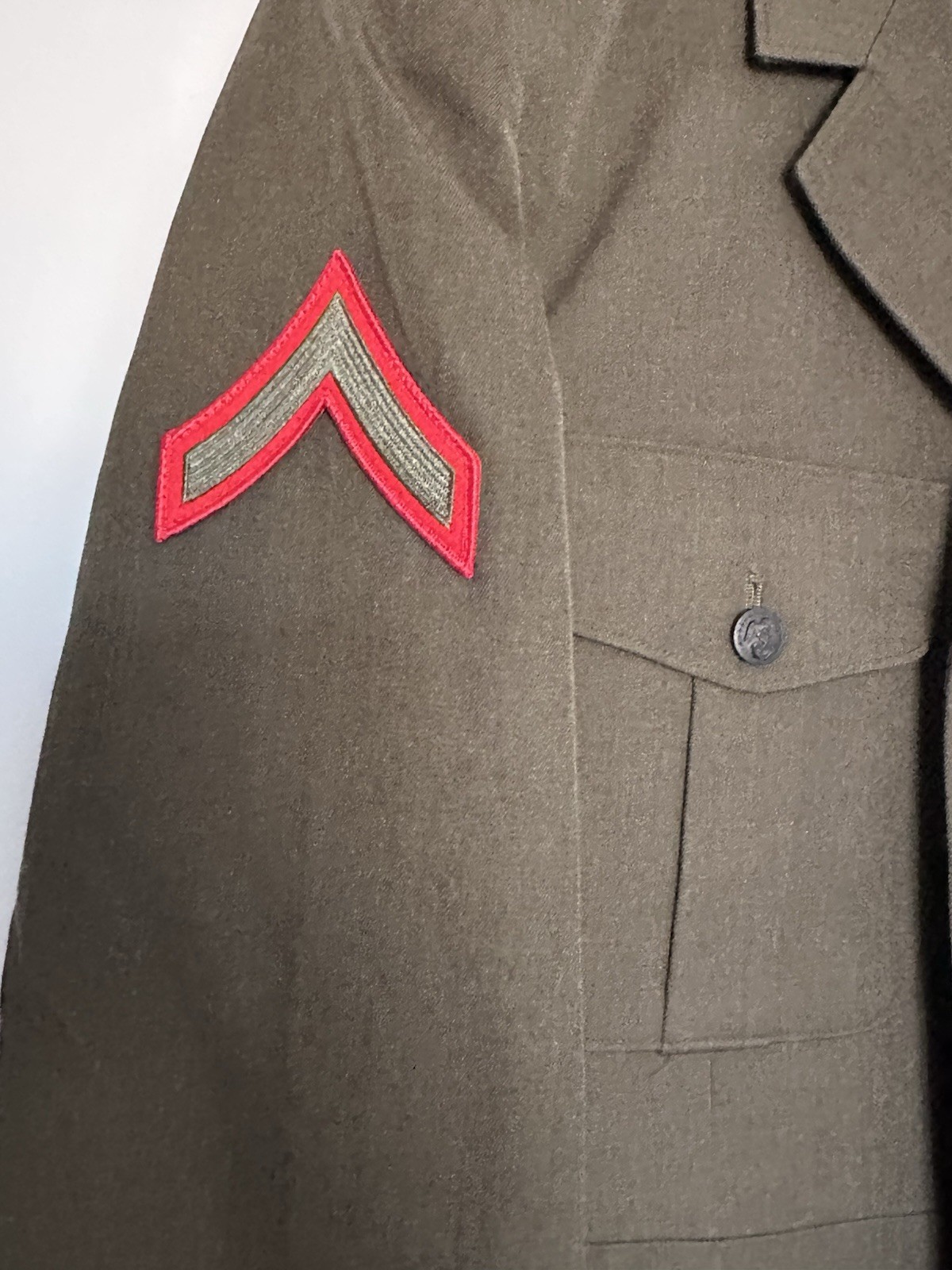 USMC Service Uniform Set Jacket Pants Shirt Cap Sz 43R - photo 3