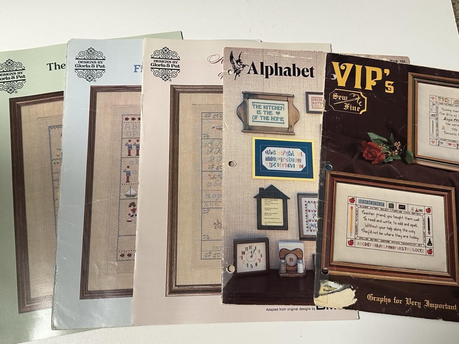 Cross Stitch Pattern Booklets Vintage Samplers Alphabets Set of