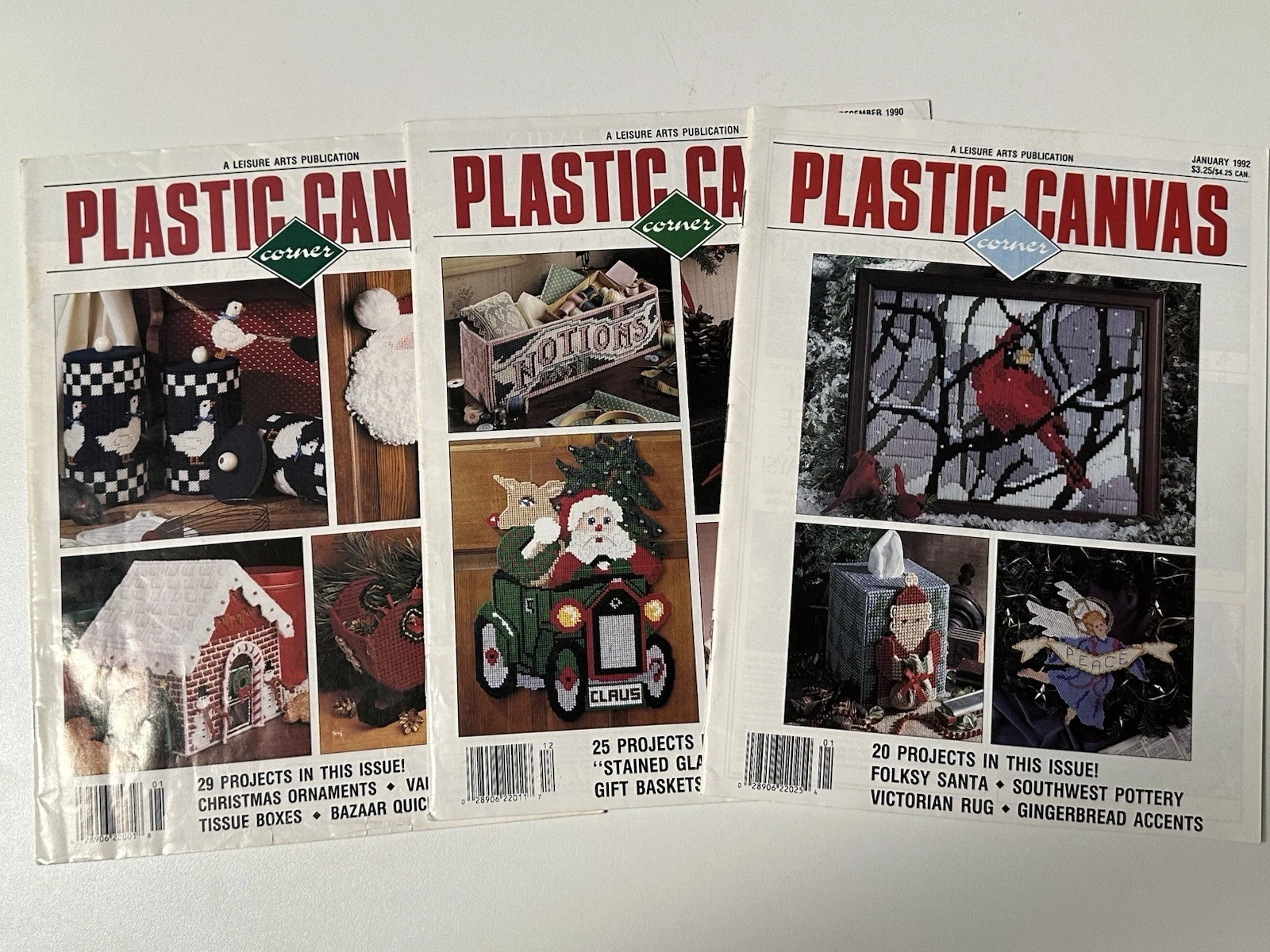 Plastic Canvas Corner Magazine Lot of 3 Craft Books 1990s