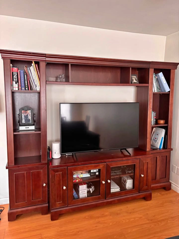 Large Dark Wood Wall Unit