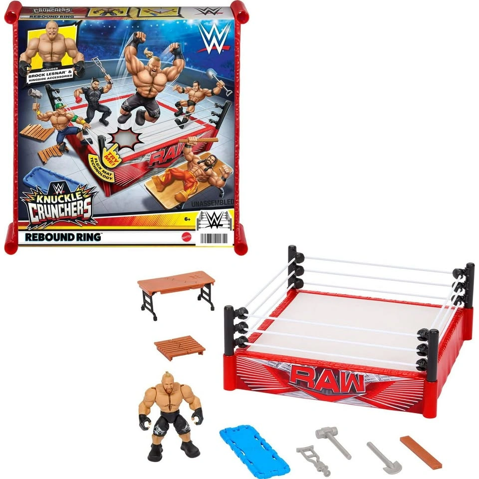 WWE Action Figure Playset Knuckle Crunchers Rebound Ring With Br - photo 3