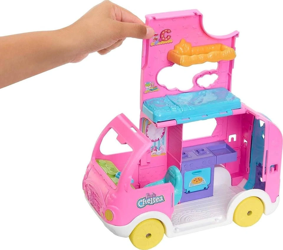 Barbie Camper Chelsea 2-in-1 Playset with Doll, Pets & Accessori - photo 5